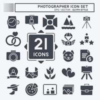 Icon-Set Fotograf. geeignet für Kunstsymbol. Glyphen-Stil. einfaches Design editierbar. Design-Vorlagenvektor. einfache Abbildung vektor