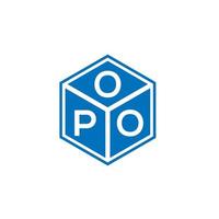 opo-Buchstaben-Logo-Design auf schwarzem Hintergrund. opo kreative Initialen schreiben Logo-Konzept. Opo Briefgestaltung. vektor