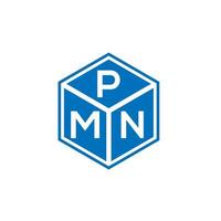 pmn-Buchstaben-Logo-Design auf schwarzem Hintergrund. pmn kreative Initialen schreiben Logo-Konzept. pmn Briefgestaltung. vektor