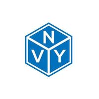 nvy brev logotyp design på svart bakgrund. nvy kreativa initialer brev logotyp koncept. nvy brev design. vektor