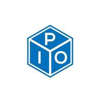 pio brev logotyp design på svart bakgrund. pio kreativa initialer brev logotyp koncept. pio bokstav design. vektor