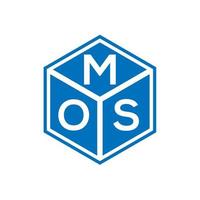 mos-Brief-Logo-Design auf schwarzem Hintergrund. mos kreative Initialen schreiben Logo-Konzept. mos Briefgestaltung. vektor