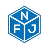 nfj brev logotyp design på svart bakgrund. nfj kreativa initialer bokstavslogotyp koncept. nfj bokstavsdesign. vektor