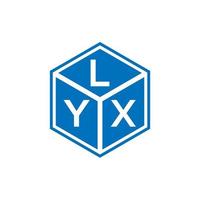 Lyx-Brief-Logo-Design auf schwarzem Hintergrund. lyx kreative Initialen schreiben Logo-Konzept. Lyx-Buchstaben-Design. vektor