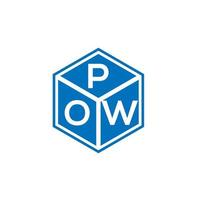 mobilepow-Buchstaben-Logo-Design auf schwarzem Hintergrund. pow kreative Initialen schreiben Logo-Konzept. Pow-Buchstaben-Design. vektor