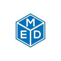 med-Buchstaben-Logo-Design auf schwarzem Hintergrund. med kreative Initialen schreiben Logo-Konzept. med-Briefgestaltung. vektor