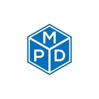 mpd-Brief-Logo-Design auf schwarzem Hintergrund. mpd kreatives Initialen-Buchstaben-Logo-Konzept. mpd-Briefgestaltung. vektor