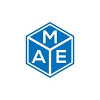 Mae-Brief-Logo-Design auf schwarzem Hintergrund. Mae kreatives Initialen-Buchstaben-Logo-Konzept. Mae-Briefgestaltung. vektor