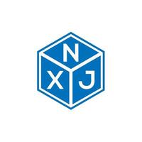 nxj-Buchstaben-Logo-Design auf schwarzem Hintergrund. nxj kreative Initialen schreiben Logo-Konzept. nxj Briefgestaltung. vektor