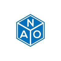 Nao-Brief-Logo-Design auf schwarzem Hintergrund. nao kreatives Initialen-Buchstaben-Logo-Konzept. Nao-Buchstaben-Design. vektor