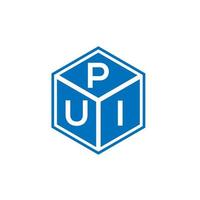 Pui-Brief-Logo-Design auf schwarzem Hintergrund. pui kreative Initialen schreiben Logo-Konzept. Pui-Buchstaben-Design. vektor