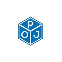 . poj kreativa initialer brev logotyp koncept. poj letter design.poj letter logotyp design på svart bakgrund. poj kreativa initialer brev logotyp koncept. poj bokstavsdesign. vektor