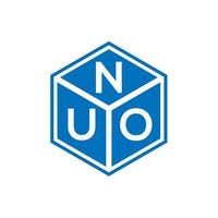 nuo letter logotyp design på svart bakgrund. nuo kreativa initialer bokstavslogotyp koncept. nuo bokstavsdesign. vektor