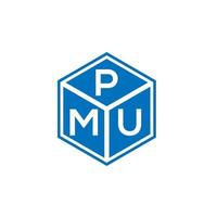 pmu brev logotyp design på svart bakgrund. pmu kreativa initialer brev logotyp koncept. pmu bokstavsdesign. vektor