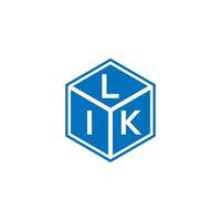 lik-Buchstaben-Logo-Design auf schwarzem Hintergrund. lik kreative Initialen schreiben Logo-Konzept. wie Briefgestaltung. vektor