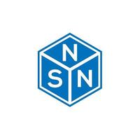 nsn brev logotyp design på svart bakgrund. nsn kreativa initialer bokstavslogotyp koncept. nsn bokstavsdesign. vektor