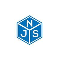 njs-Buchstaben-Logo-Design auf schwarzem Hintergrund. njs kreative Initialen schreiben Logo-Konzept. njs Briefgestaltung. vektor