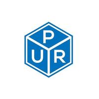 pur letter logotyp design på svart bakgrund. pur kreativa initialer brev logotyp koncept. pur bokstavsdesign. vektor