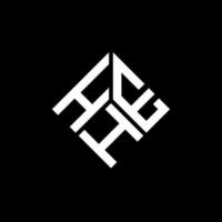 heh-Buchstaben-Logo-Design auf schwarzem Hintergrund. heh kreative Initialen schreiben Logo-Konzept. he Briefdesign. vektor