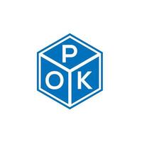 pok-Buchstaben-Logo-Design auf schwarzem Hintergrund. pok kreative Initialen schreiben Logo-Konzept. Pok-Buchstaben-Design. vektor