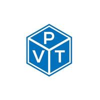 pvt brev logotyp design på svart bakgrund. pvt kreativa initialer brev logotyp koncept. pvt brev design. vektor