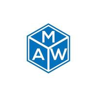 Maw-Brief-Logo-Design auf schwarzem Hintergrund. Maw kreative Initialen schreiben Logo-Konzept. Maw-Brief-Design. vektor