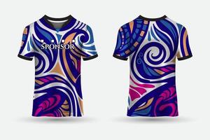 t-shirt jersey design bakgrund för sport utomhus framifrån och bakifrån vektor