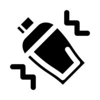 zerbrechliche flache Ikone mit Riss und schwarzem Rahmen lokalisiert auf weißem Hintergrund. zerbrechliches Paketsymbol. Etikett-Vektor-Illustration vektor