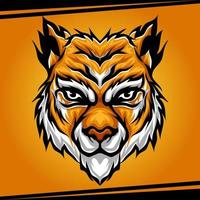 huvud tiger djur maskot för sport och esports logotyp vektorillustration vektor