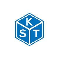 kst-Buchstaben-Logo-Design auf schwarzem Hintergrund. kst kreative Initialen schreiben Logo-Konzept. kst Briefgestaltung. vektor