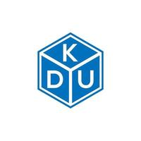 kdu-Brief-Logo-Design auf schwarzem Hintergrund. kdu kreative Initialen schreiben Logo-Konzept. kdu-Briefgestaltung. vektor