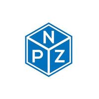 npz-Buchstaben-Logo-Design auf schwarzem Hintergrund. npz kreative Initialen schreiben Logo-Konzept. npz Briefgestaltung. vektor