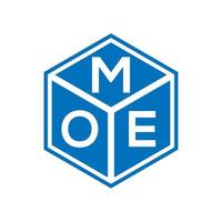 Moe-Brief-Logo-Design auf schwarzem Hintergrund. moe kreative Initialen schreiben Logo-Konzept. Moe-Buchstaben-Design. vektor