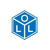 Oll-Buchstaben-Logo-Design auf schwarzem Hintergrund. oll kreative Initialen schreiben Logo-Konzept. olle Briefgestaltung. vektor