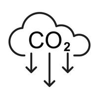 Symbolvektor zur Reduzierung von CO2-Emissionen für Grafikdesign, Logo, Website, soziale Medien, mobile App, ui-Illustration vektor