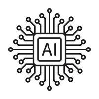 AI-Prozessor-Chip-Vektorsymbol für künstliche Intelligenz für Grafikdesign, Logo, Website, soziale Medien, mobile App, ui-Illustration vektor