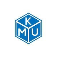 kmu-Brief-Logo-Design auf schwarzem Hintergrund. kmu kreatives Initialen-Buchstaben-Logo-Konzept. kmu-Briefgestaltung. vektor