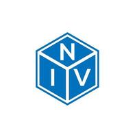 niv brev logotyp design på svart bakgrund. niv kreativa initialer bokstavslogotyp koncept. niv bokstavsdesign. vektor