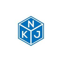 nkj brev logotyp design på svart bakgrund. nkj kreativa initialer bokstavslogotyp koncept. nkj bokstavsdesign. vektor