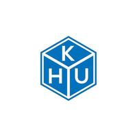 Khu-Brief-Logo-Design auf schwarzem Hintergrund. khu kreative Initialen schreiben Logo-Konzept. Khu-Buchstaben-Design. vektor