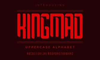 kingmad abstrakt enkel vintage alfabet. esport spel typografi logotyp varumärke. isolerade vektor illustration