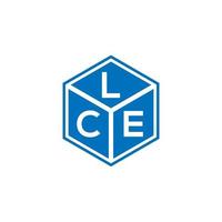 LCE brev logotyp design på svart bakgrund. LCE kreativa initialer bokstavslogotyp koncept. LCE bokstavsdesign. vektor
