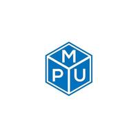 mpu-Brief-Logo-Design auf schwarzem Hintergrund. mpu kreative Initialen schreiben Logo-Konzept. mpu-Briefgestaltung. vektor