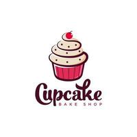 minimalistisk designmall för cupcake bageri logotyp vektor