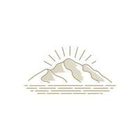 Golden Mountain Logo für Outdoor-Abenteuerreisen Camping Hunter Design-Vorlage vektor