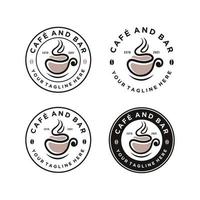 satz von kaffeecafé-logo-abzeichen-emblem-etikettendesign-vorlage