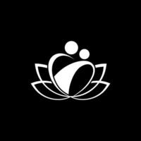 lugn zonterapi. en illustration av en logotyp som kombinerar formen av ett hjärta och ett löv är perfekt för företagets lugn zonterapi vektor