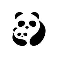 mamma och bebis panda.a logotyp illustration av en kombination av mamma panda och panda unge vektor