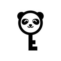 Panda-Schlüssel. eine Logoillustration einer Kombination aus einem Panda und einem Schlüssel vektor