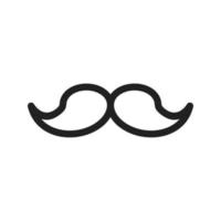 mustasch linje ikon vektor